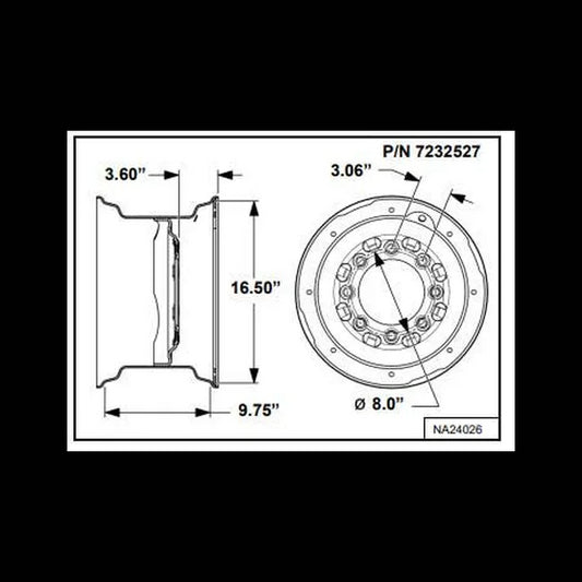 Rim Wheel for S650 Skid Steer Loaders, 7232527